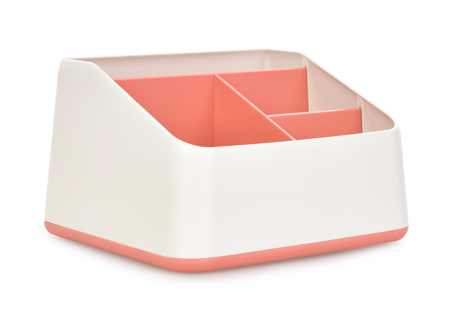 OFFICE | Kancelářský organizér se 4 přihrádkami | stojan na psací potřeby | šířka 17 cm | korálový