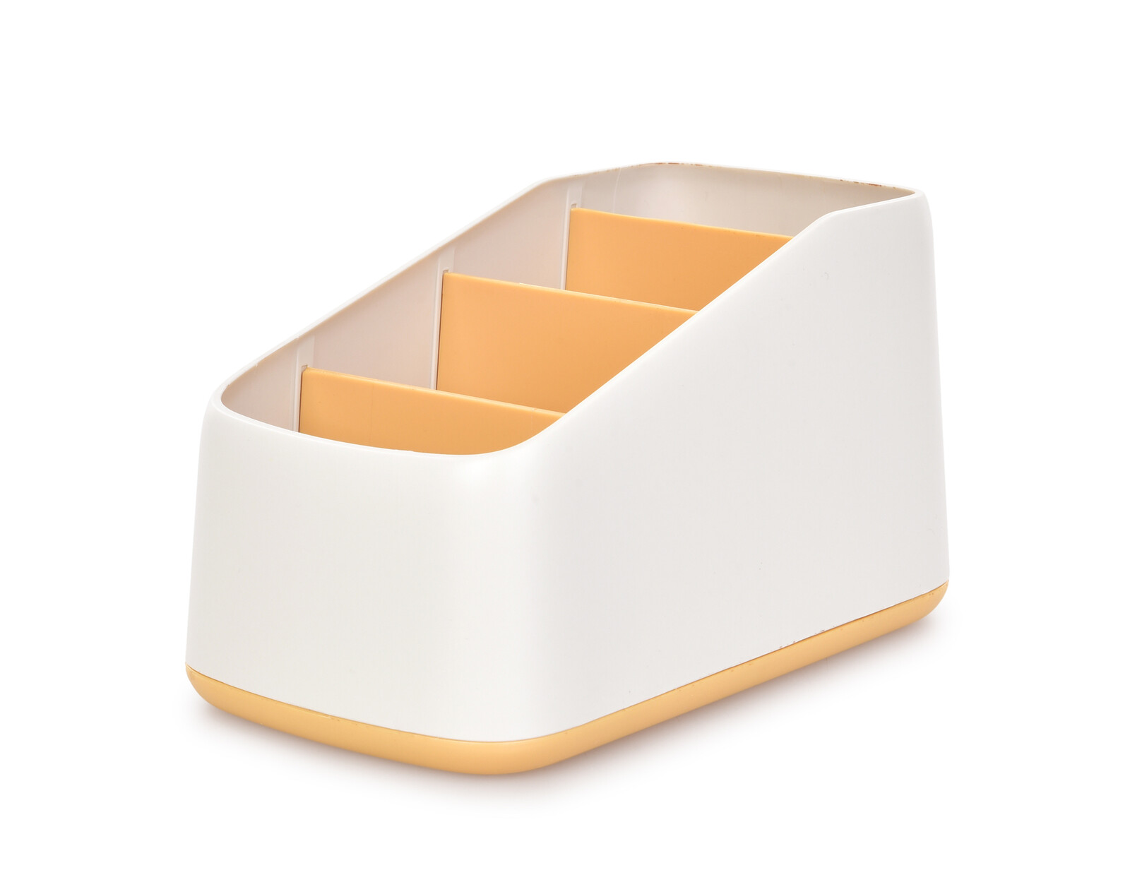 OFFICE | Kancelářský organizér se 4 přihrádkami | stojan na psací potřeby | šířka 9,5 cm | oranžový