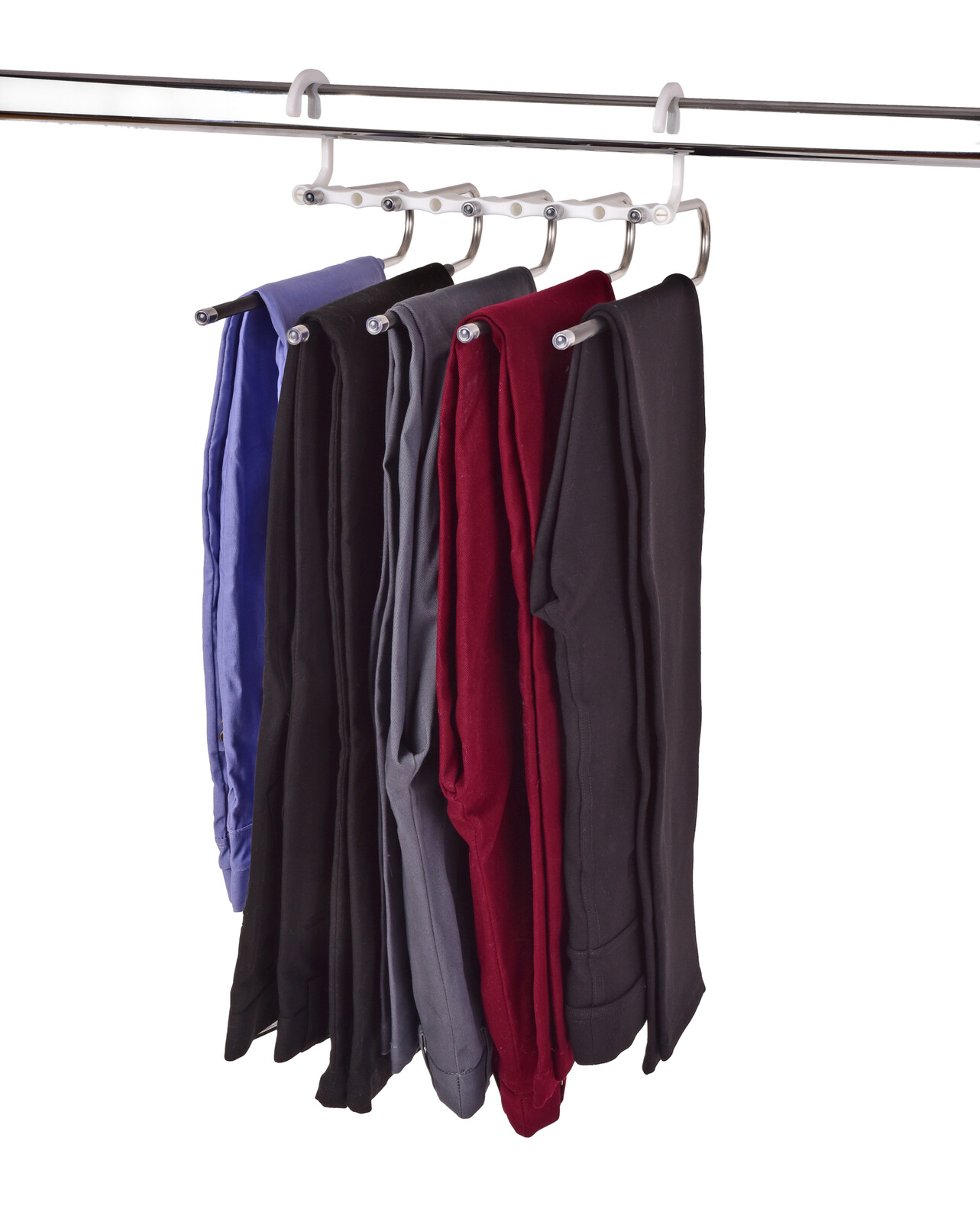 GENIUS | Teleskopické ramínko na kalhoty | 5 ramen | úspora místa v šatníku