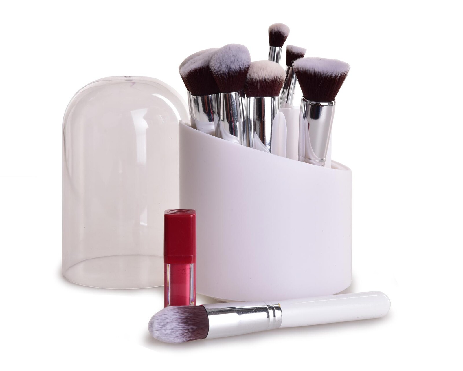 BEAUTY | Otočný organizér s průhledným víkem | 7 přihrádek | 23,5 cm