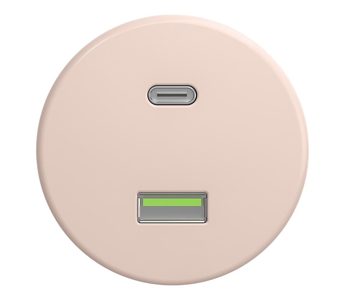 lap lap - Retro USB zásuvka A+C bez rámečku starorůžová