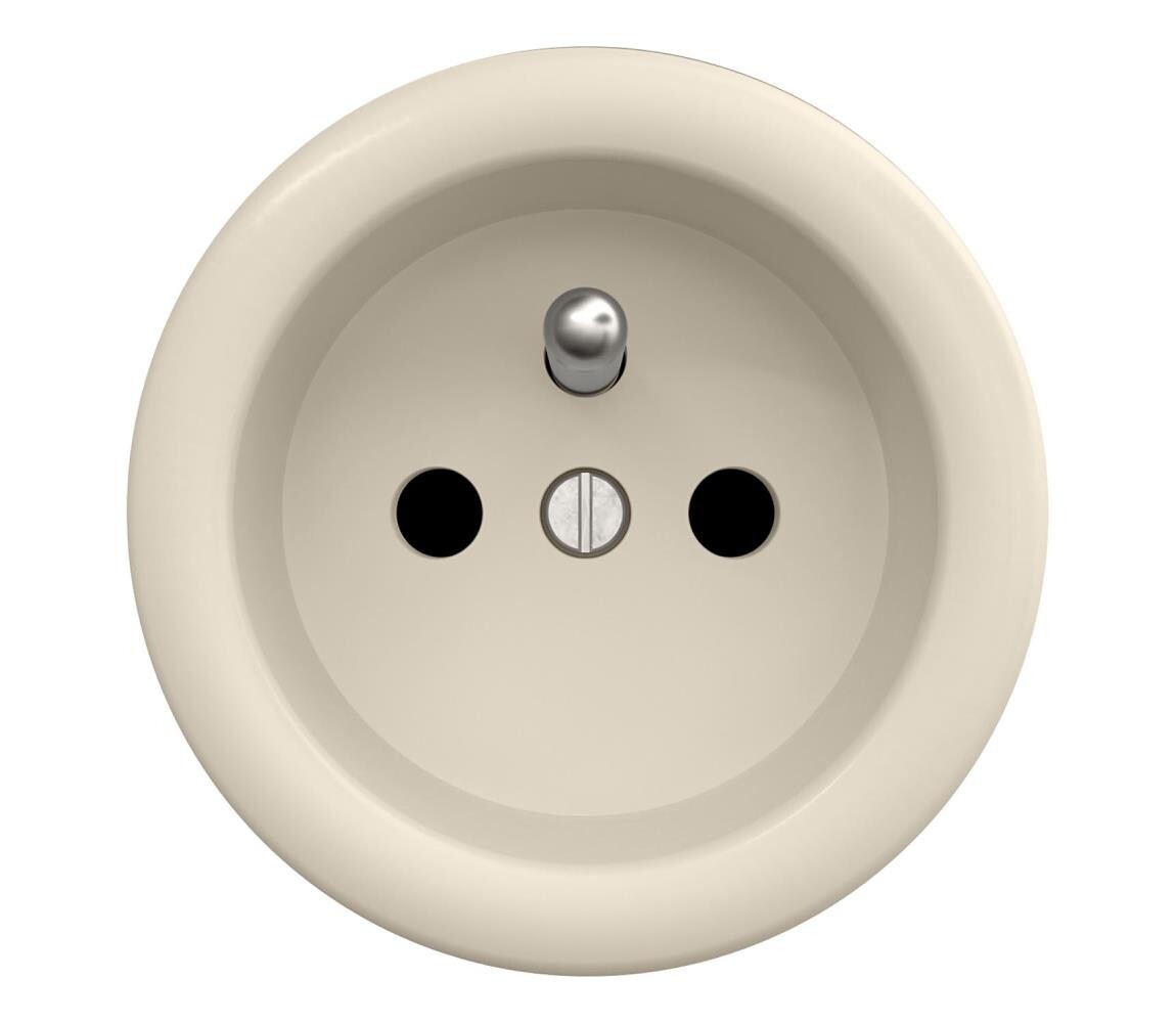 lap lap - Retro zásuvka domovní bez rámečku 230V béžová