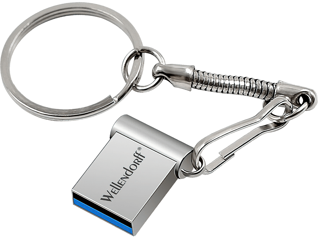 USB Flash disk - Mini - Kovový - 128 GB - USB 2.0 - Stříbrný