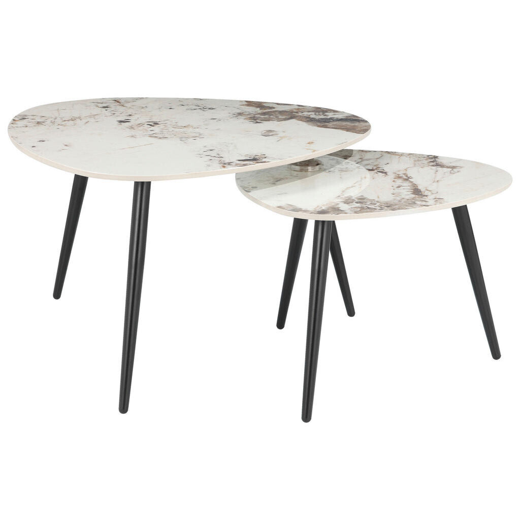 Xora SADA KONFERENČNÍCH STOLKŮ, černá, bílá, keramika, kov, 84/45,5/77 cm