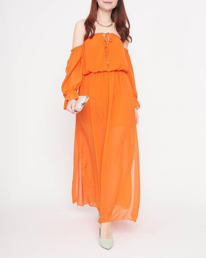 Resti Women's orange maxi Spanish dress - Clothing