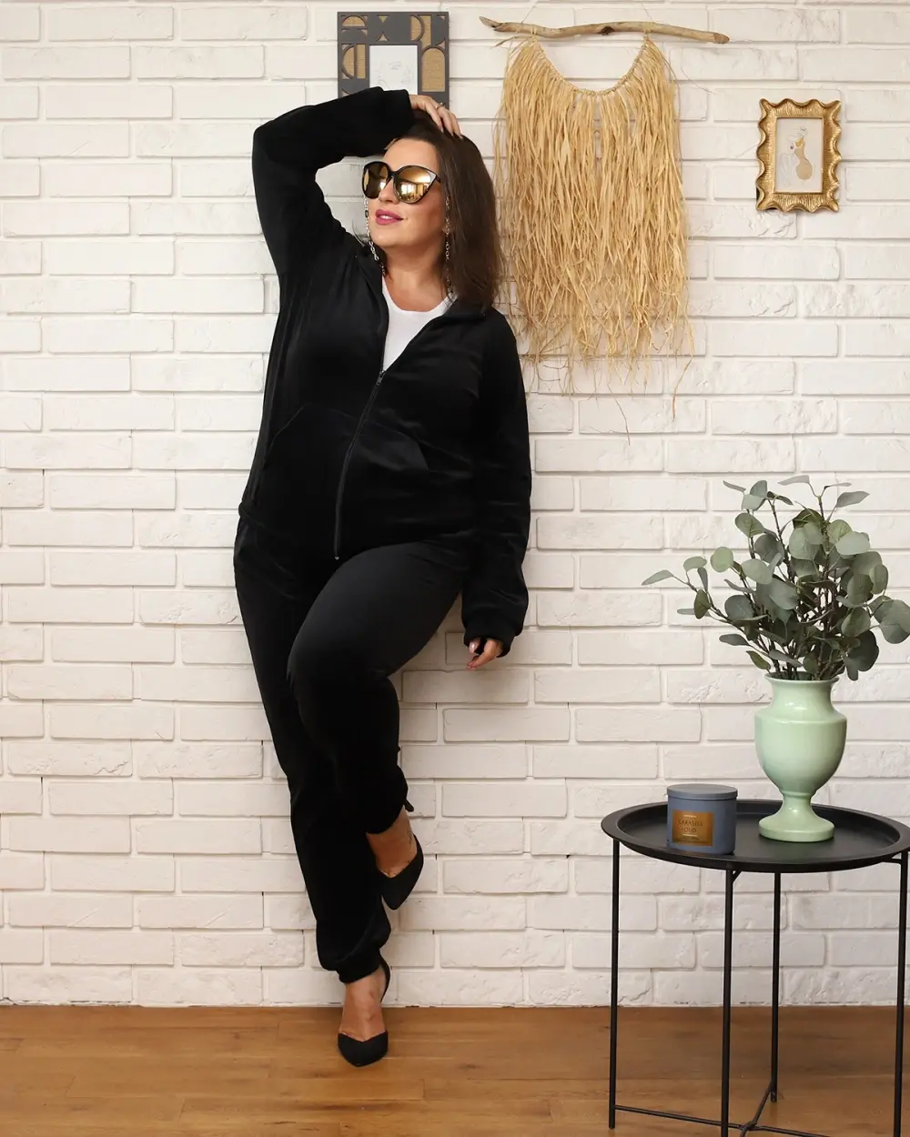 Resti Black women's tracksuit set PLUS SIZE