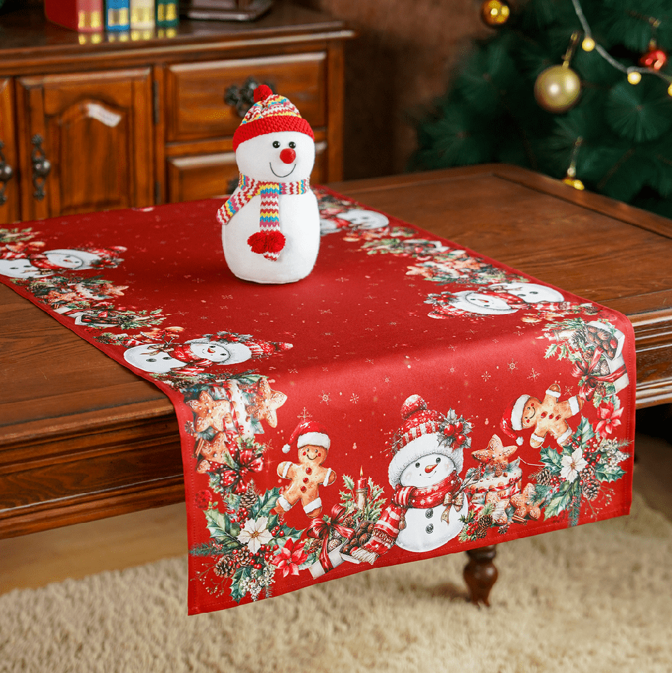 Vánoční ubrus - běhoun na stůl XMAS PARTY červená 60x120 cm Mybesthome
