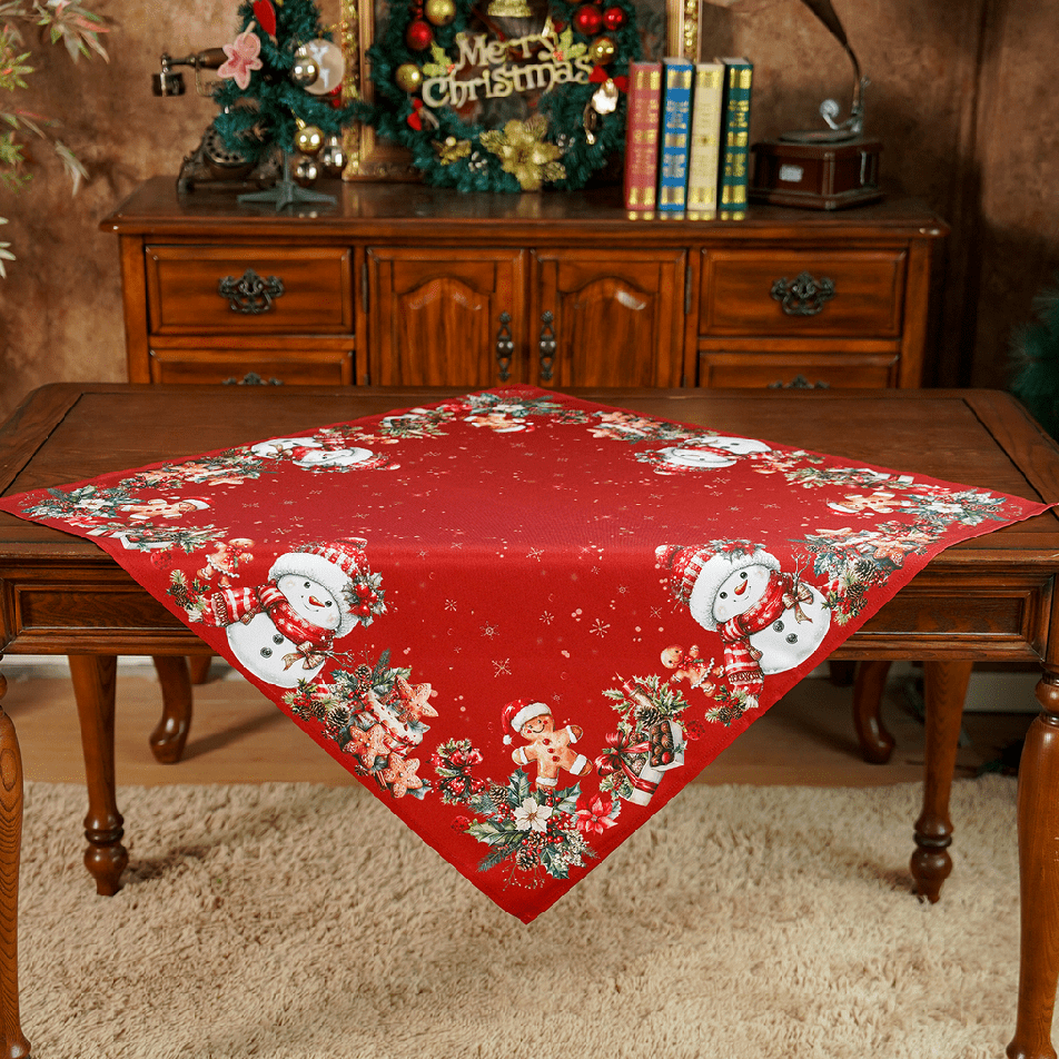 Vánoční ubrus na stůl XMAS PARTY červená 85x85 cm Mybesthome