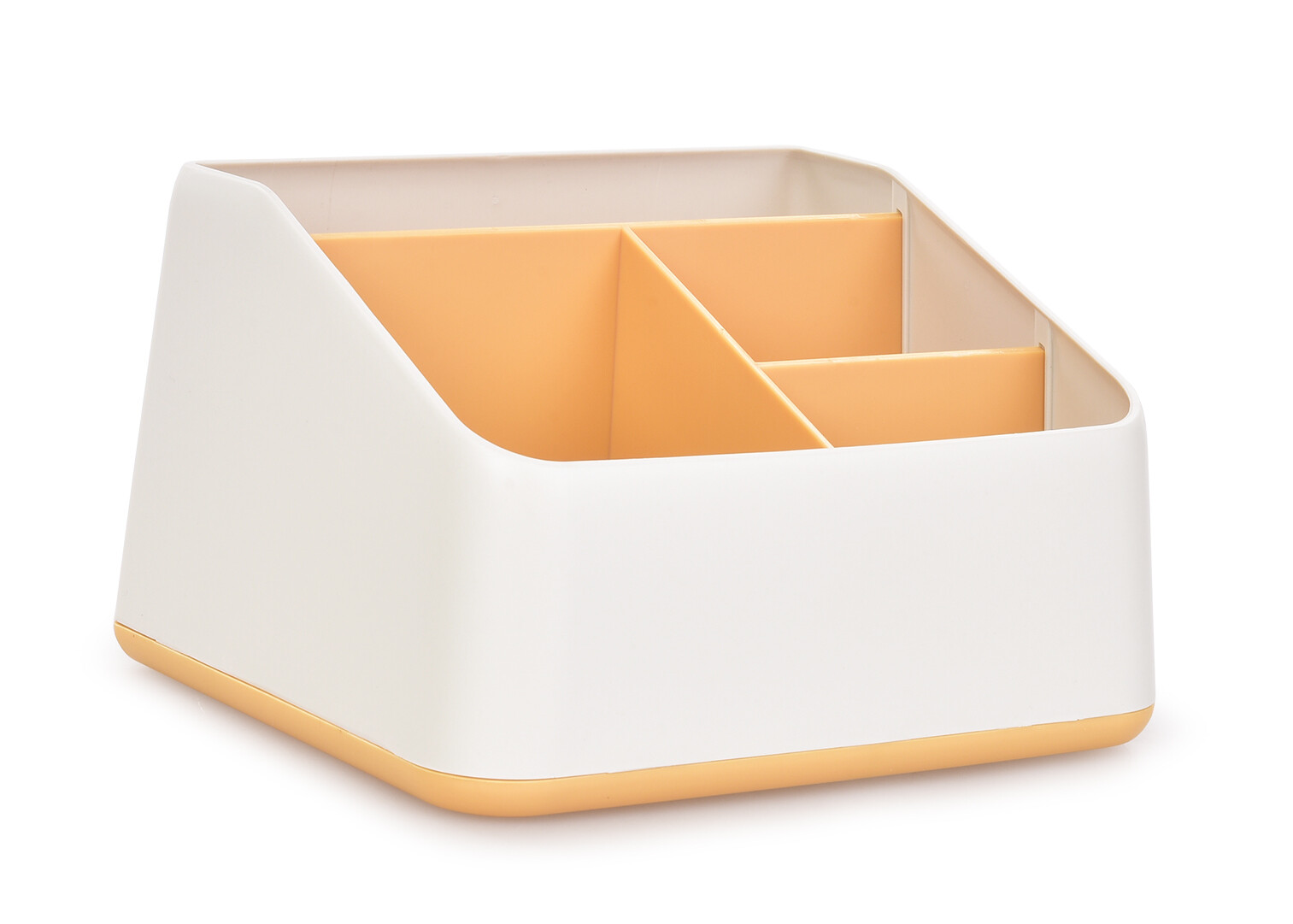 OFFICE | Kancelářský organizér se 4 přihrádkami | stojan na psací potřeby | šířka 17 cm | oranžový