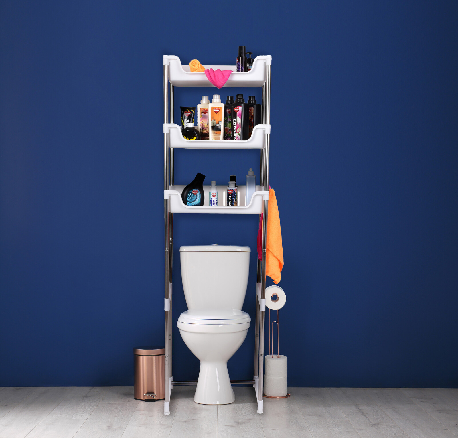 PRAKTIK WC | Vysoký úložný regál se 3 policemi nad toaletu | 172 cm