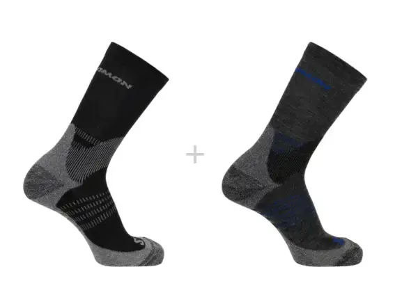 Salomon X Ultra Access Crew 2-Pack ponožky Anthracite/Black vel. 39-41