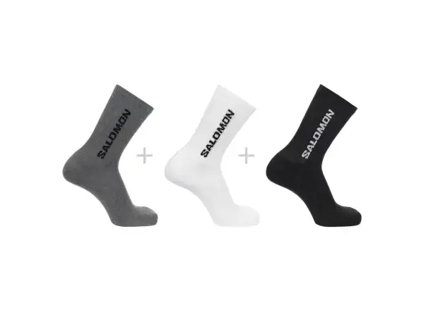 Salomon Everyday Crew 3-Pack Black/White/Med Grey Melange vel. 39-41