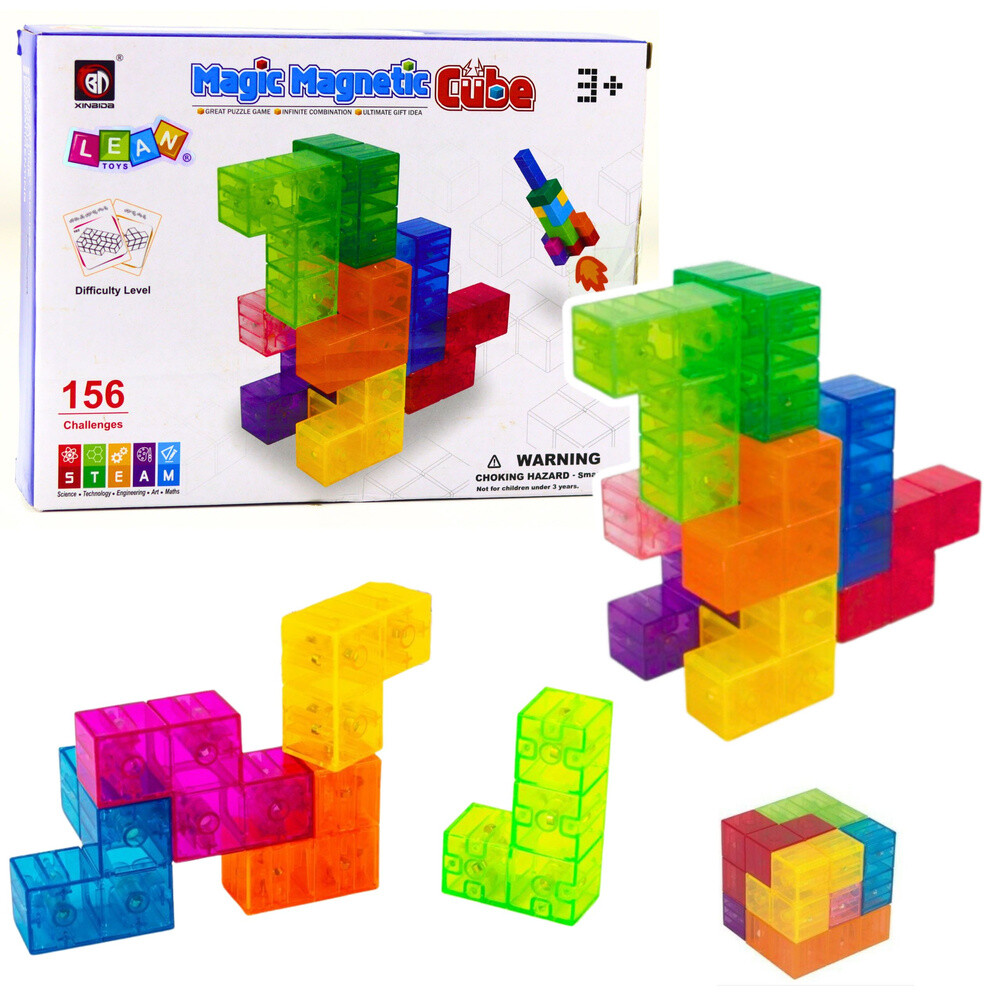 mamido Magnetické kostky Magic Cube s úkoly 9 dílků