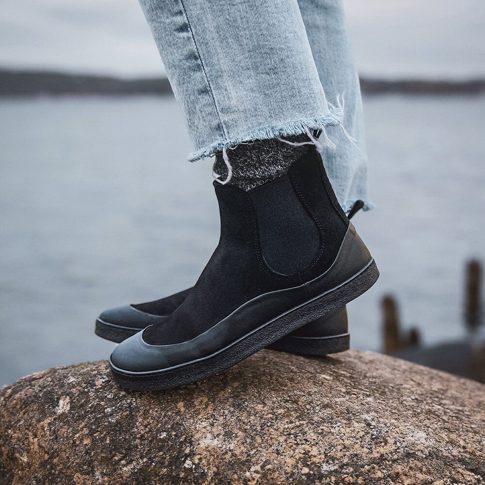 GROUNDIES SIENNA WOMEN Black Dámské barefoot chelsea boty - 41