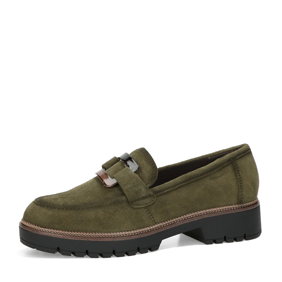 Tamaris dámské semišové polobotky - olivové - 36