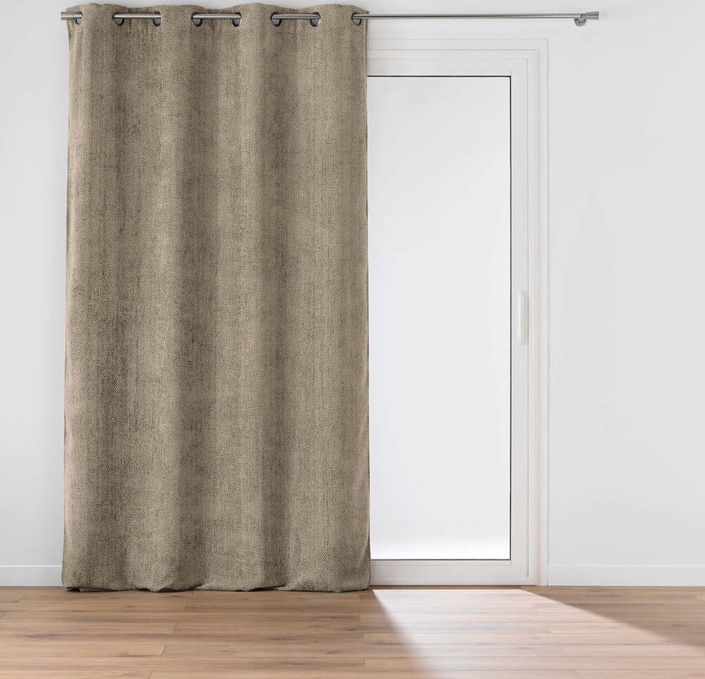 Světle hnědý závěs z žinylky 140x260 cm Leo – douceur d'intérieur