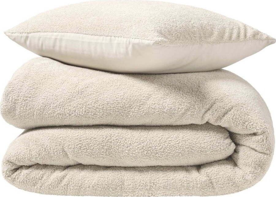 Béžové povlečení na dvoulůžko/prodloužené z mikroplyše 240x220 cm Helena – douceur d'intérieur