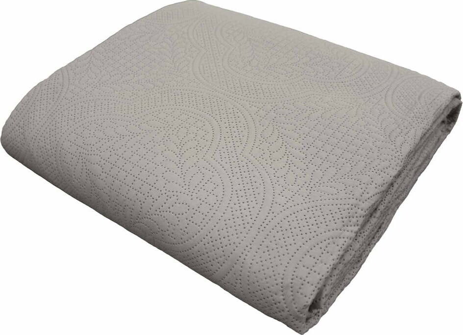 Šedý set přehozu a povlaku na polštář z mikrovlákna 240x260 cm Romane – douceur d'intérieur