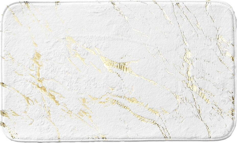 Bílá/ve zlaté barvě koupelnová předložka 45x75 cm Aquamarbre – douceur d'intérieur
