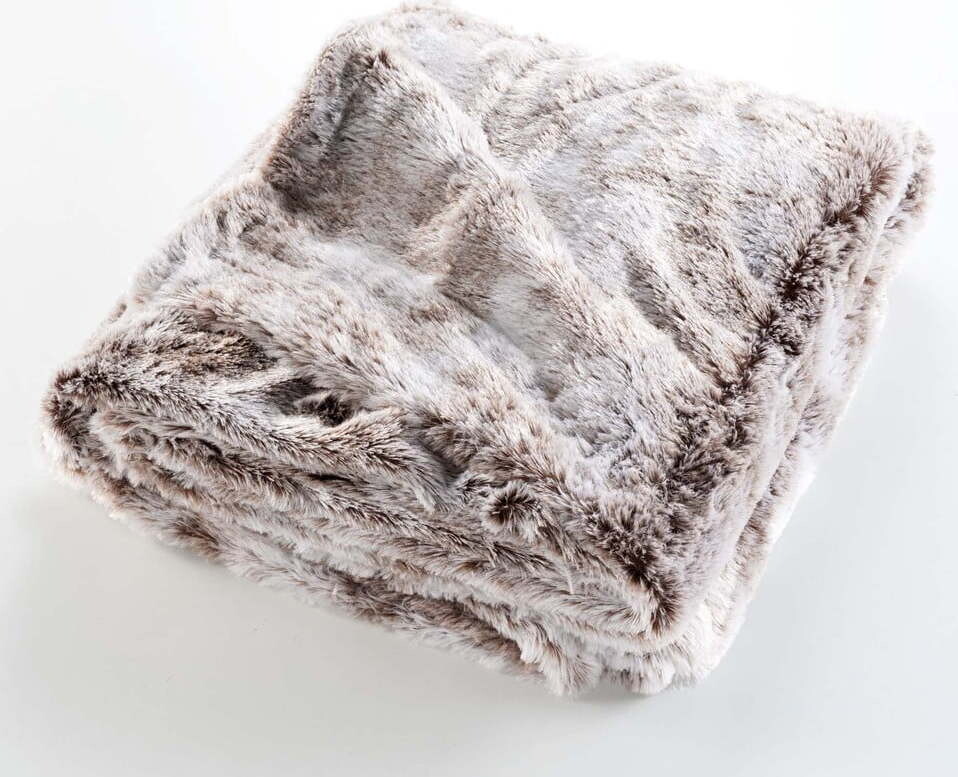 Hnědá deka z umělé kožešiny 180x220 cm Antartic – douceur d'intérieur