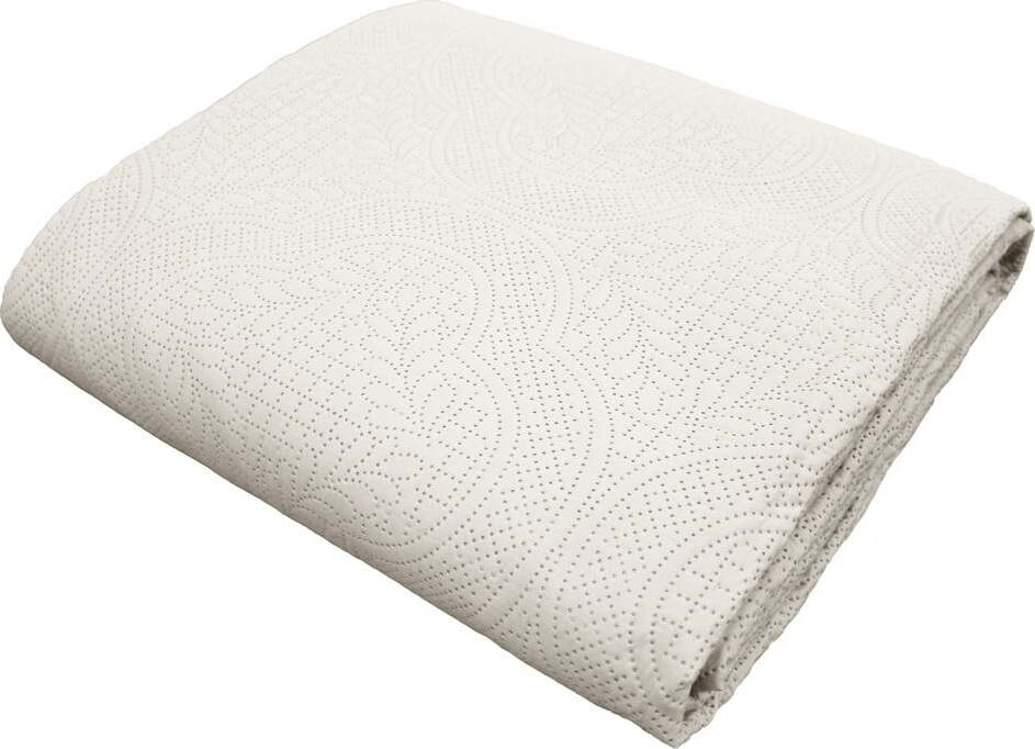 Krémový set přehozu a povlaku na polštář z mikrovlákna 240x260 cm Romane – douceur d'intérieur