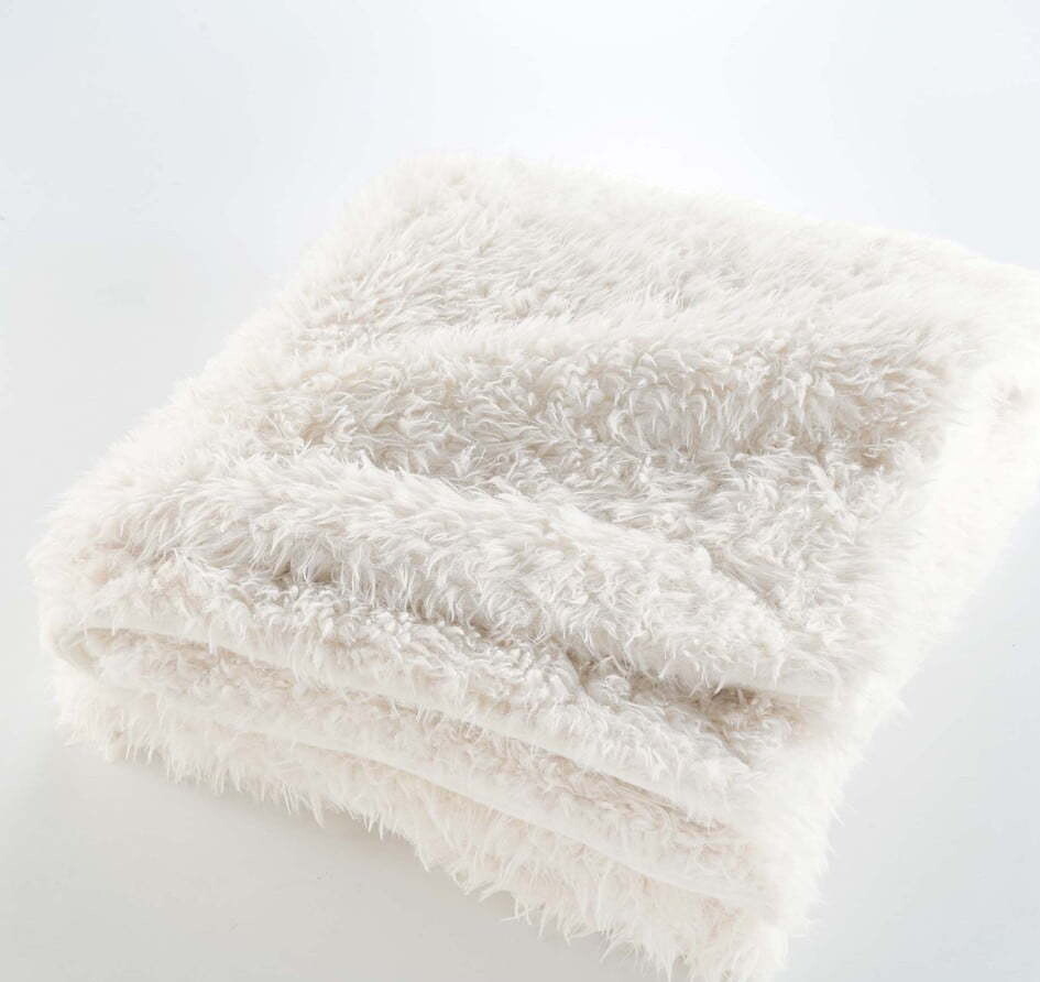 Krémová deka z umělé kožešiny 220x240 cm Mouton – douceur d'intérieur