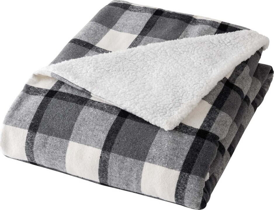 Šedá deka s beránkem 125x150 cm Ecossais – douceur d'intérieur