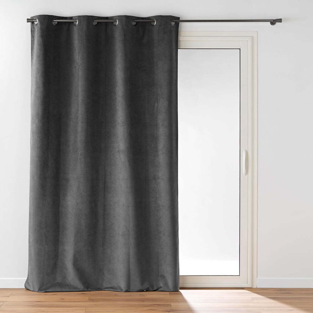 Antracitový sametový závěs 140x260 cm Olympe – douceur d'intérieur