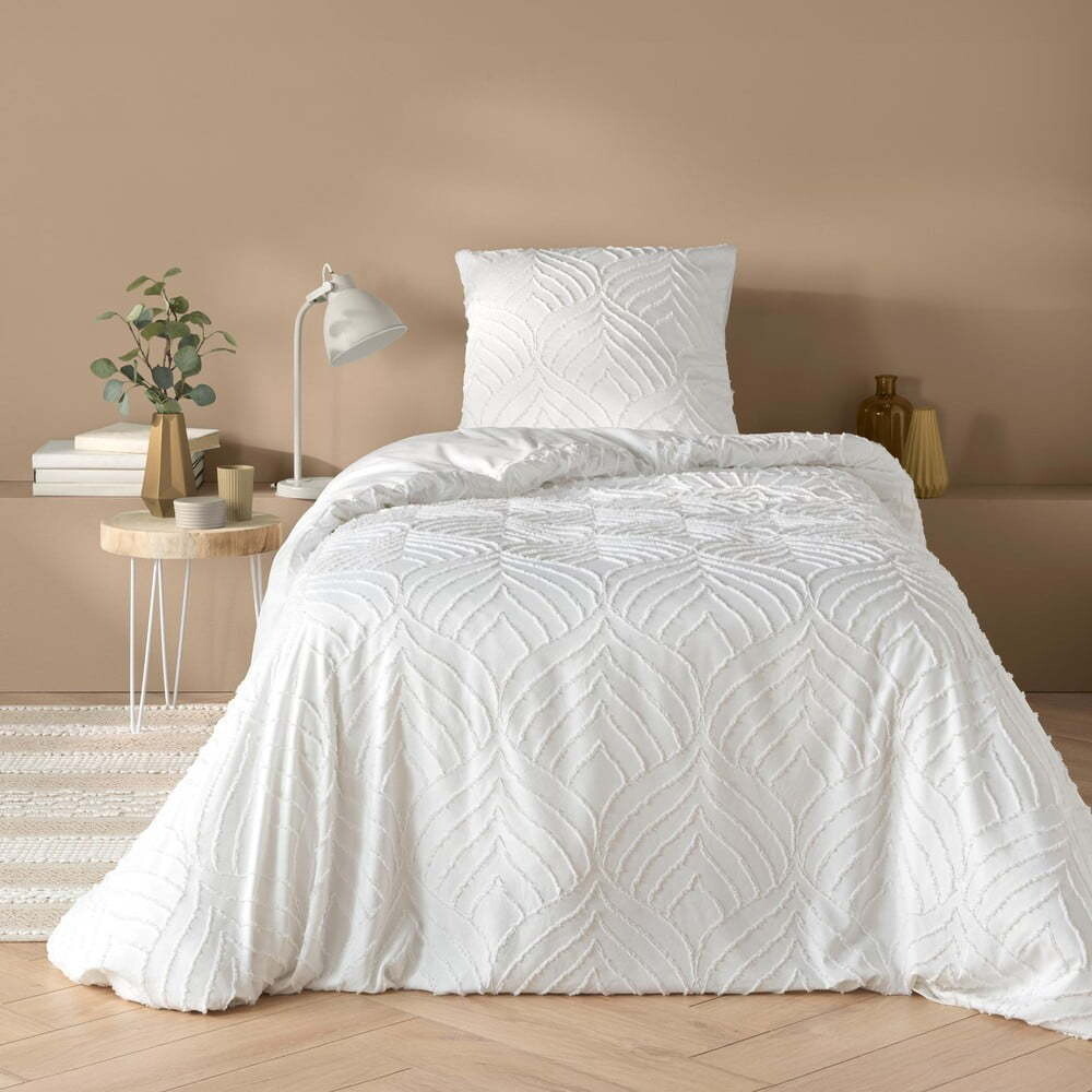 Bílé povlečení na jednolůžko z mikrovlákna 140x200 cm Heltie – douceur d'intérieur