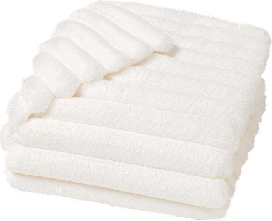 Krémová deka z mikroplyše 180x220 cm Boudoir – douceur d'intérieur