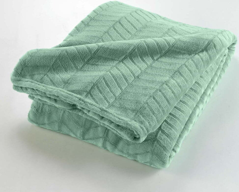 Světle zelený přehoz z mikroflanelu 180x220 cm Arya – douceur d'intérieur