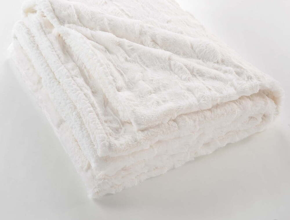 Krémová deka z mikroplyše 180x220 cm Foxy – douceur d'intérieur