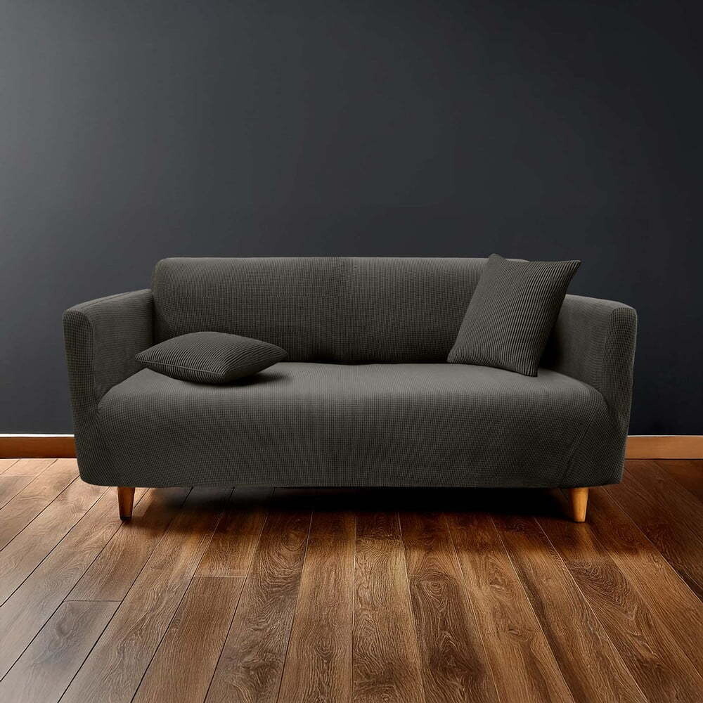 Antracitový 3místný napínací potah na pohovku Sacha – douceur d'intérieur