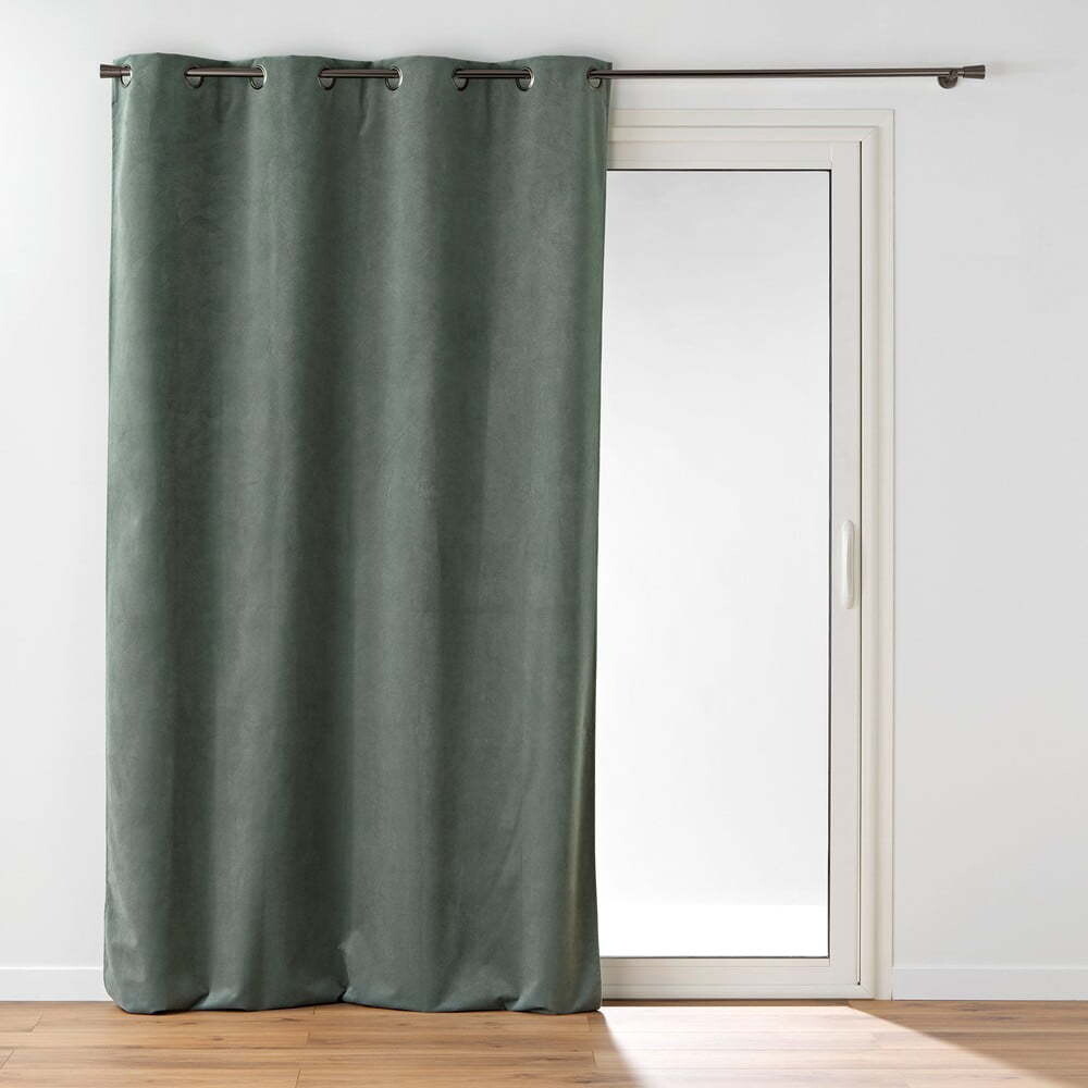 Khaki sametový závěs 140x260 cm Olympe – douceur d'intérieur