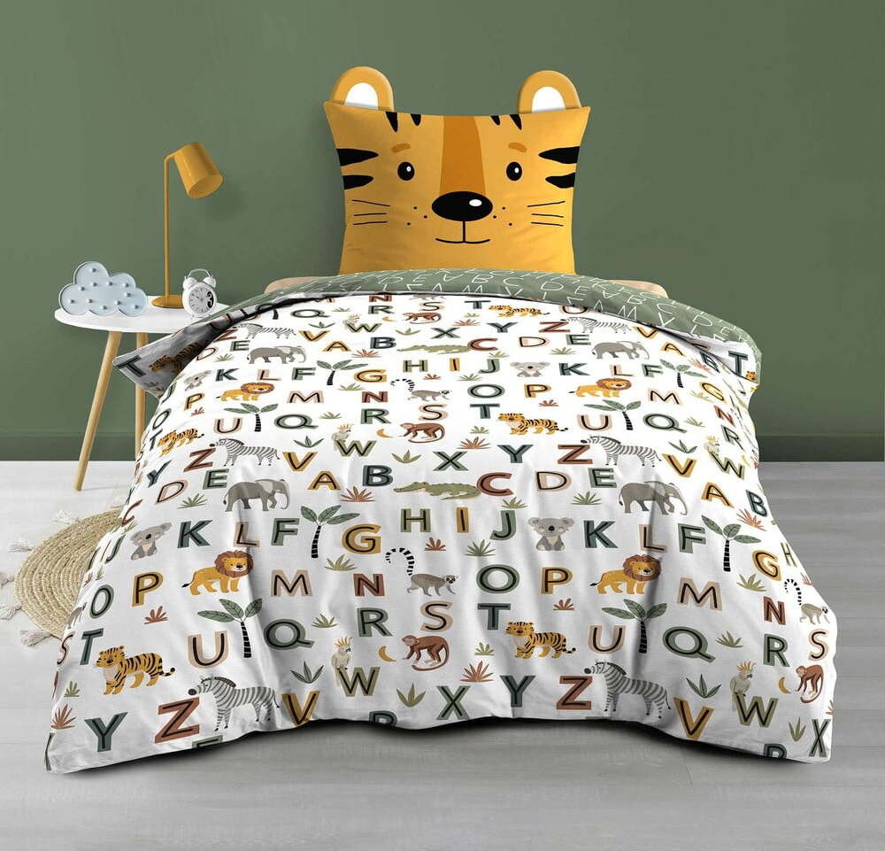 Bavlněné dětské povlečení na jednolůžko 140x200 cm Tigry – douceur d'intérieur