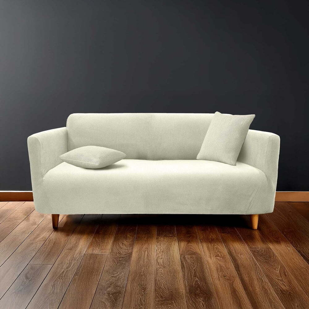 Krémový 3místný napínací potah na pohovku Sacha – douceur d'intérieur