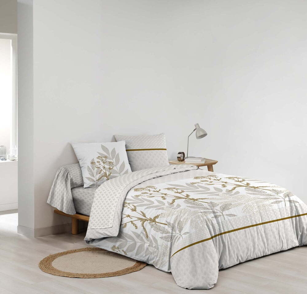 Béžové bavlněné povlečení na dvoulůžko/prodloužené s prostěradlem/6dílné 240x220 cm Raoni – douceur d'intérieur