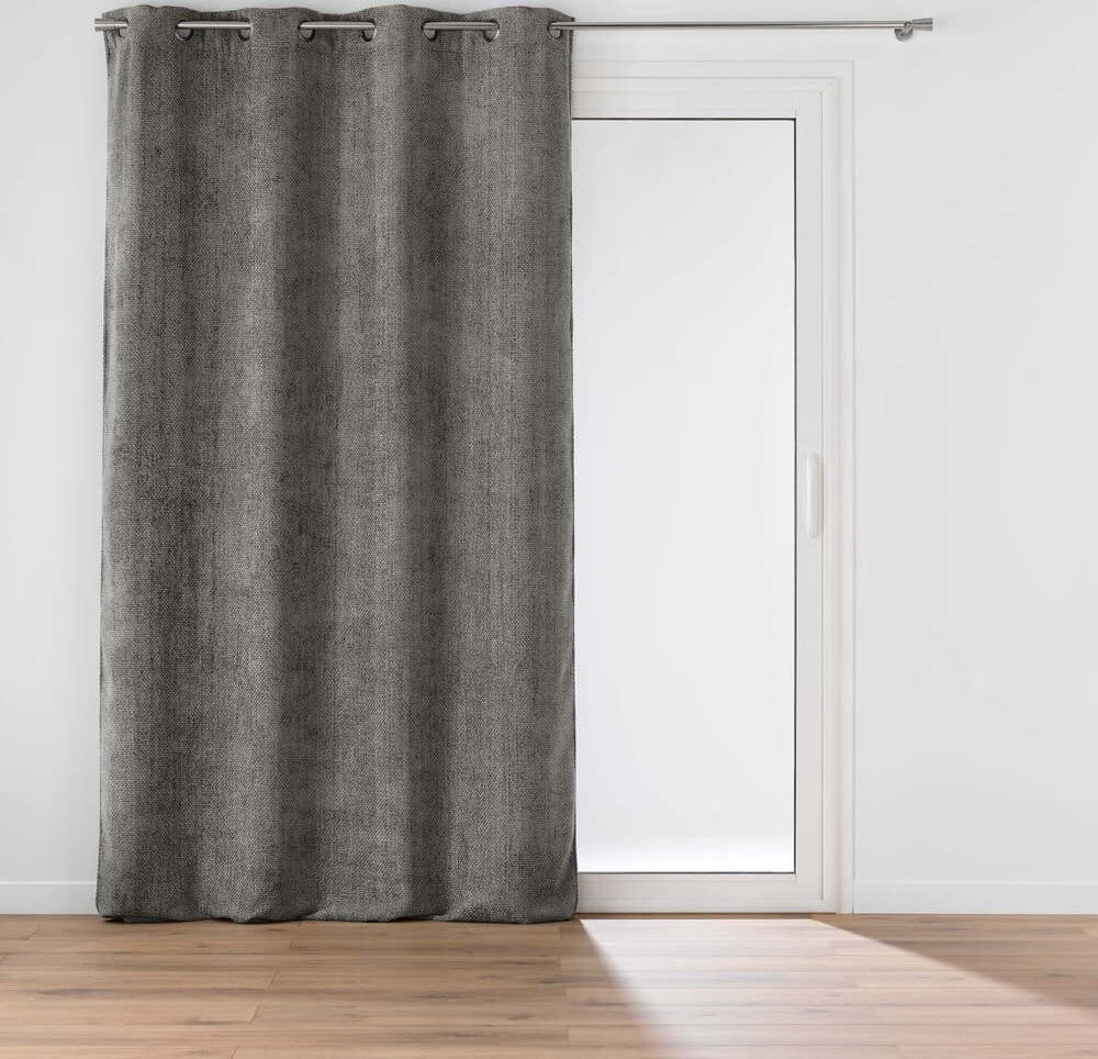 Antracitový závěs z žinylky 140x260 cm Leo – douceur d'intérieur