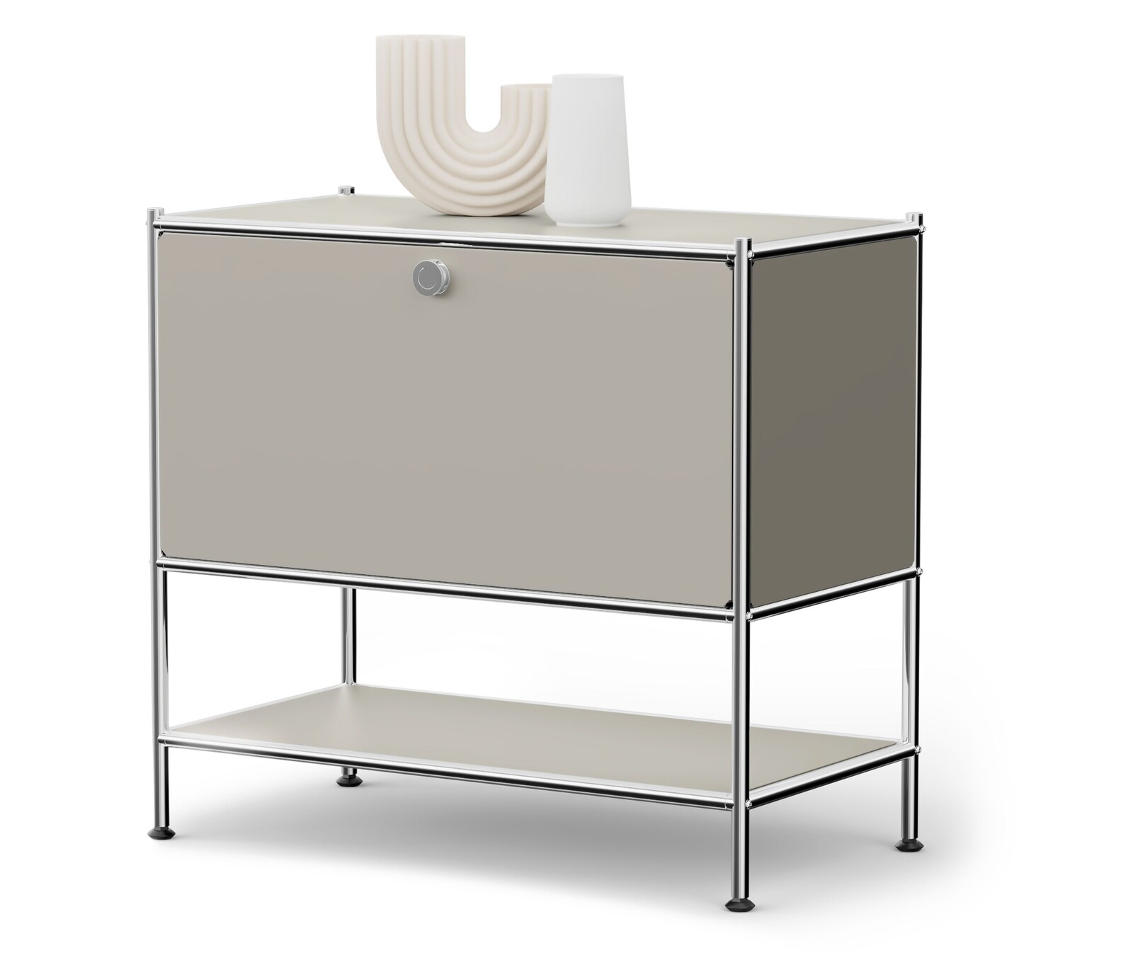 Tchibo - Kovová odkládací skříňka »Cn3« s 1 výklopnými dvířky - barva: šedá