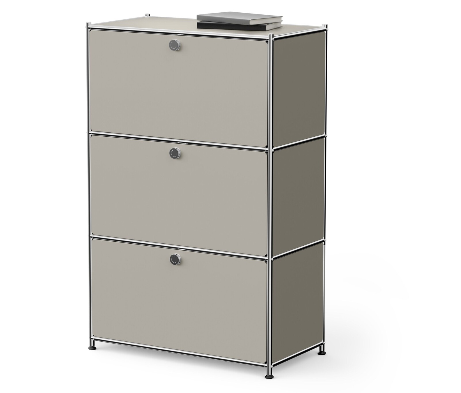 Tchibo - Kovová komoda »Cn3« se 3 výklopnými dvířky - barva: šedá