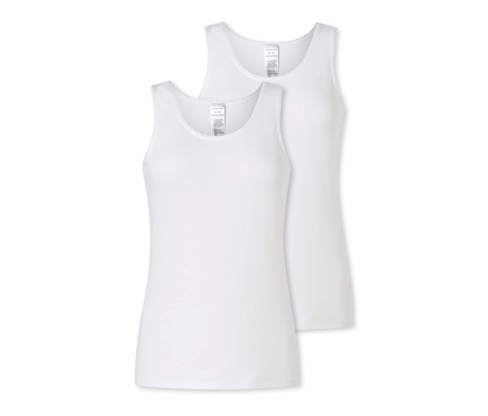 Topy s ramínky Schiesser - pro ženy - vel. 44 - barva: bílá