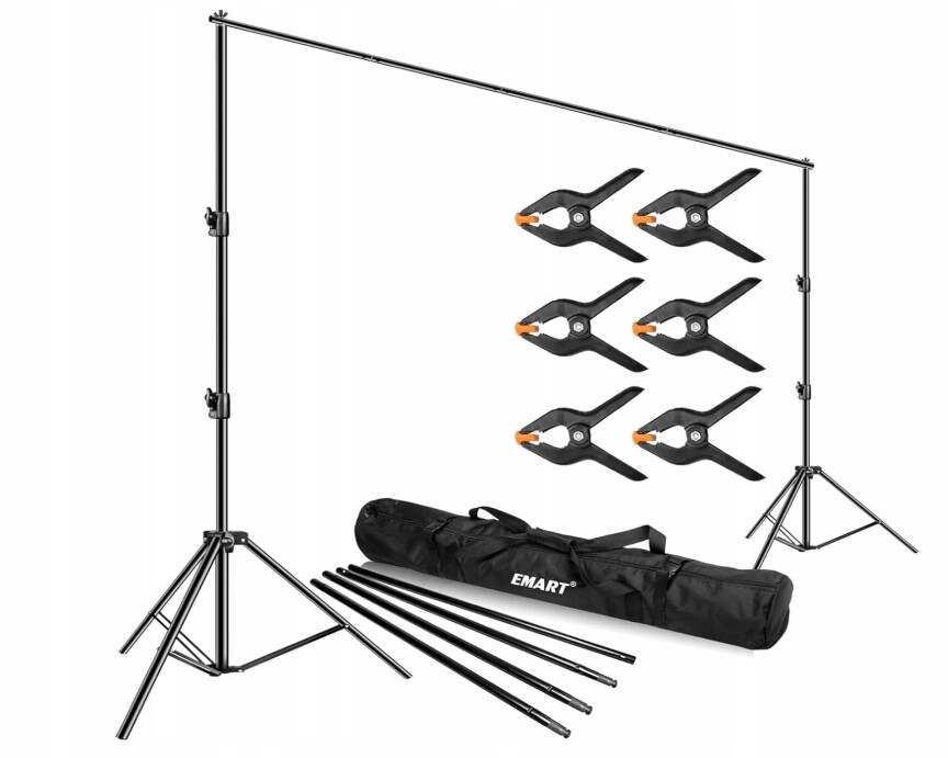 Sada na pozadí Emart Heavy Duty – stabilní, nastavitelná, s přepravní taškou