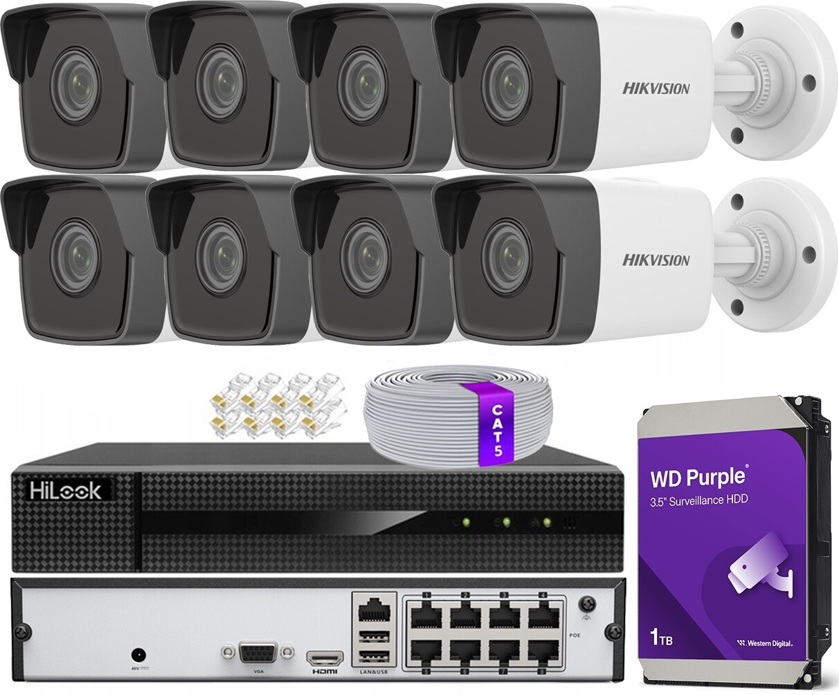 Sada 8 kamer pro monitorování Ip 4Mpx Hikvision PoE rekordér 8ch Aplikace