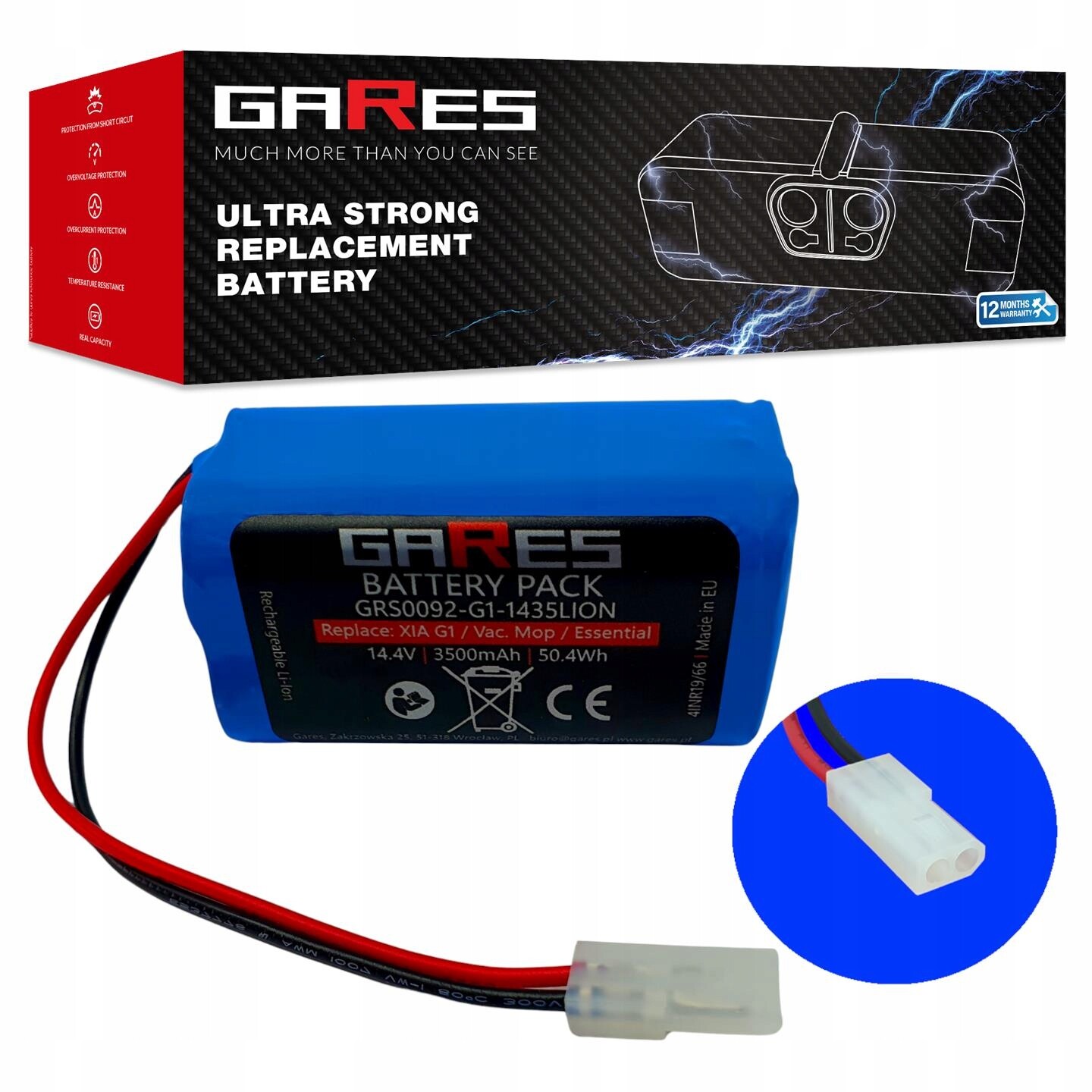 Akumulátor Gares pro Xiaomi Mi Vacuum-Mop Essential G1 14,4 V 3,5 Ah