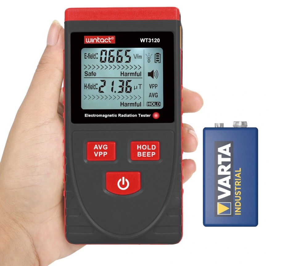 Měřič Elektromagnetického Pole Multimetr Tester Záření Baterie