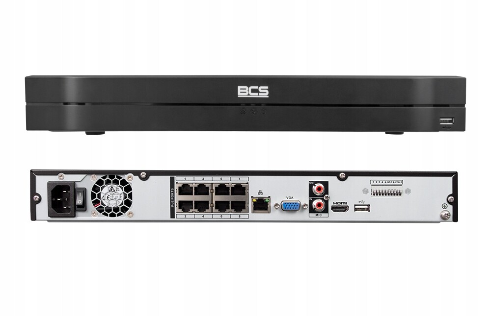 Ip rekordér BCS-L-NVR0802-A-4KE-8P(2L) 8kanálový, 8xPoE, 12Mpx| Bcs Line