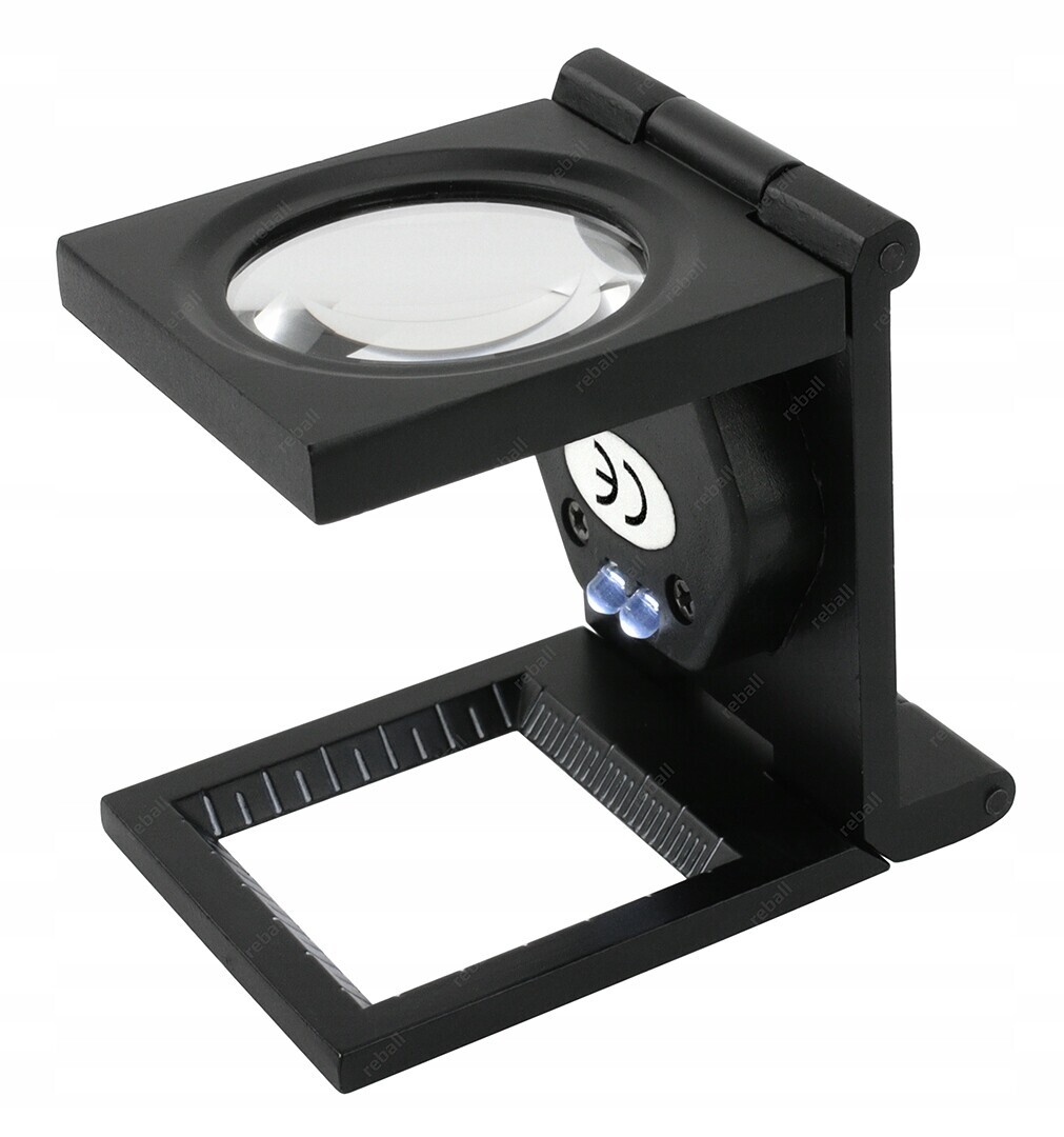 Sklo Skládací Klenotnická Lupa Pro Čtení 10X Měřítko Led Osvětlení Pouzdro