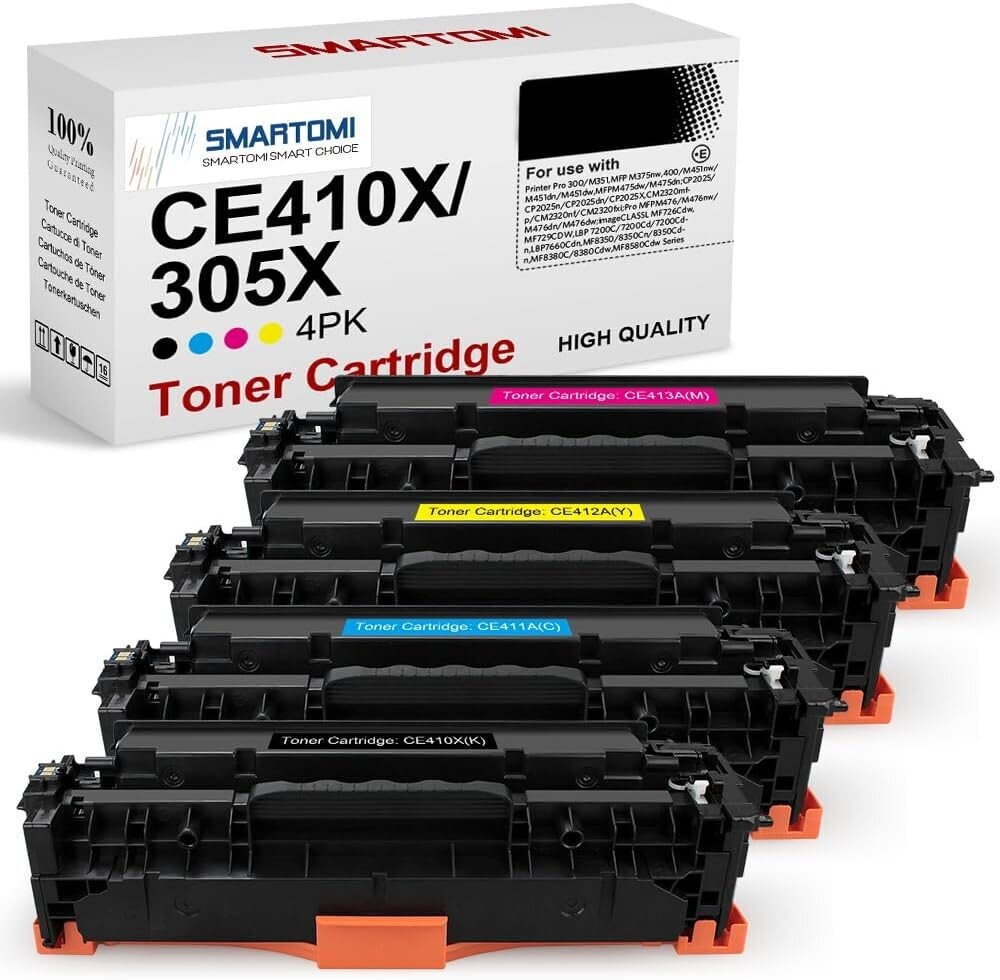 Náhradní toner pro Hp LaserJet Pro M351/M451/ M475 CE410X 305X 4-balení LCL