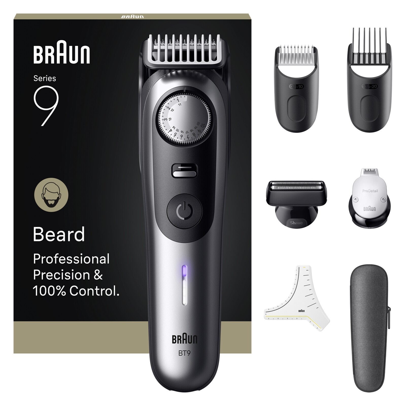 Braun Series 9 BT9520 Zastřihovač vousů, +7 barberových pomůcek, 50 nastavení