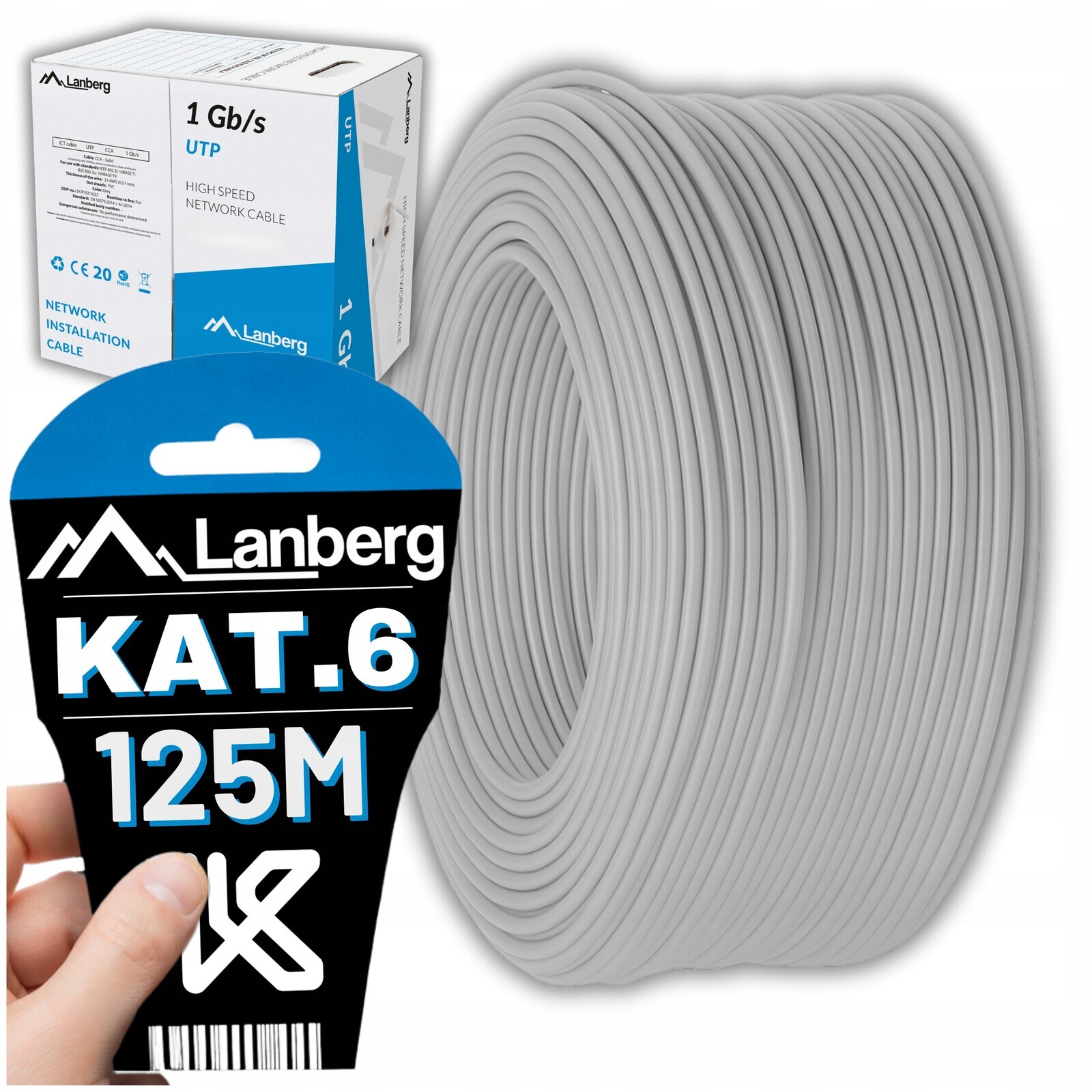 Síťový Kabel Kroucený Kabel Lan RJ45 Utp KAT.6 KAT.6 125M Rychlý Lanberg
